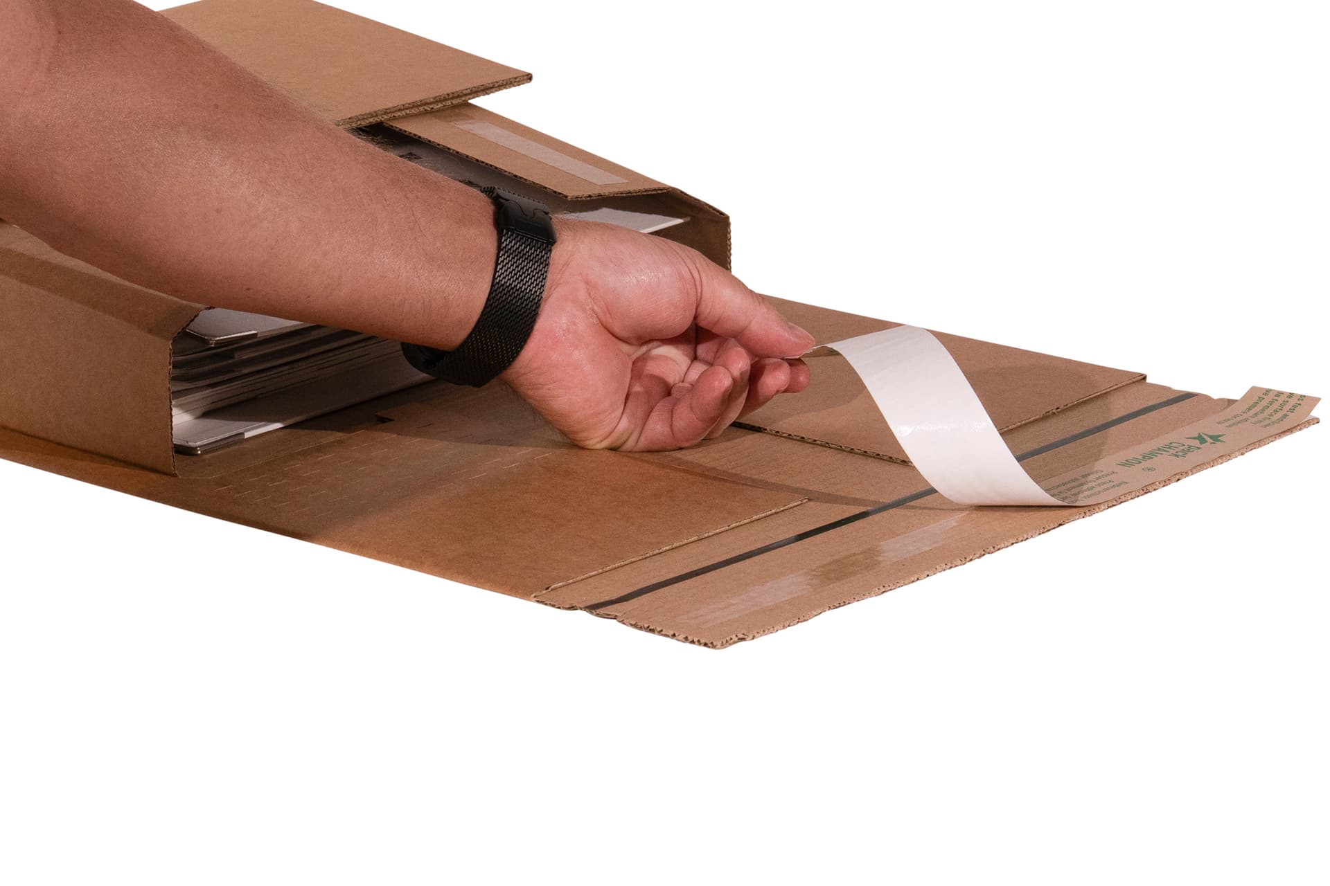 Wickelverpackung Ordner wiederverschließbar zentrale Packgutaufnahme 350x320x80 2